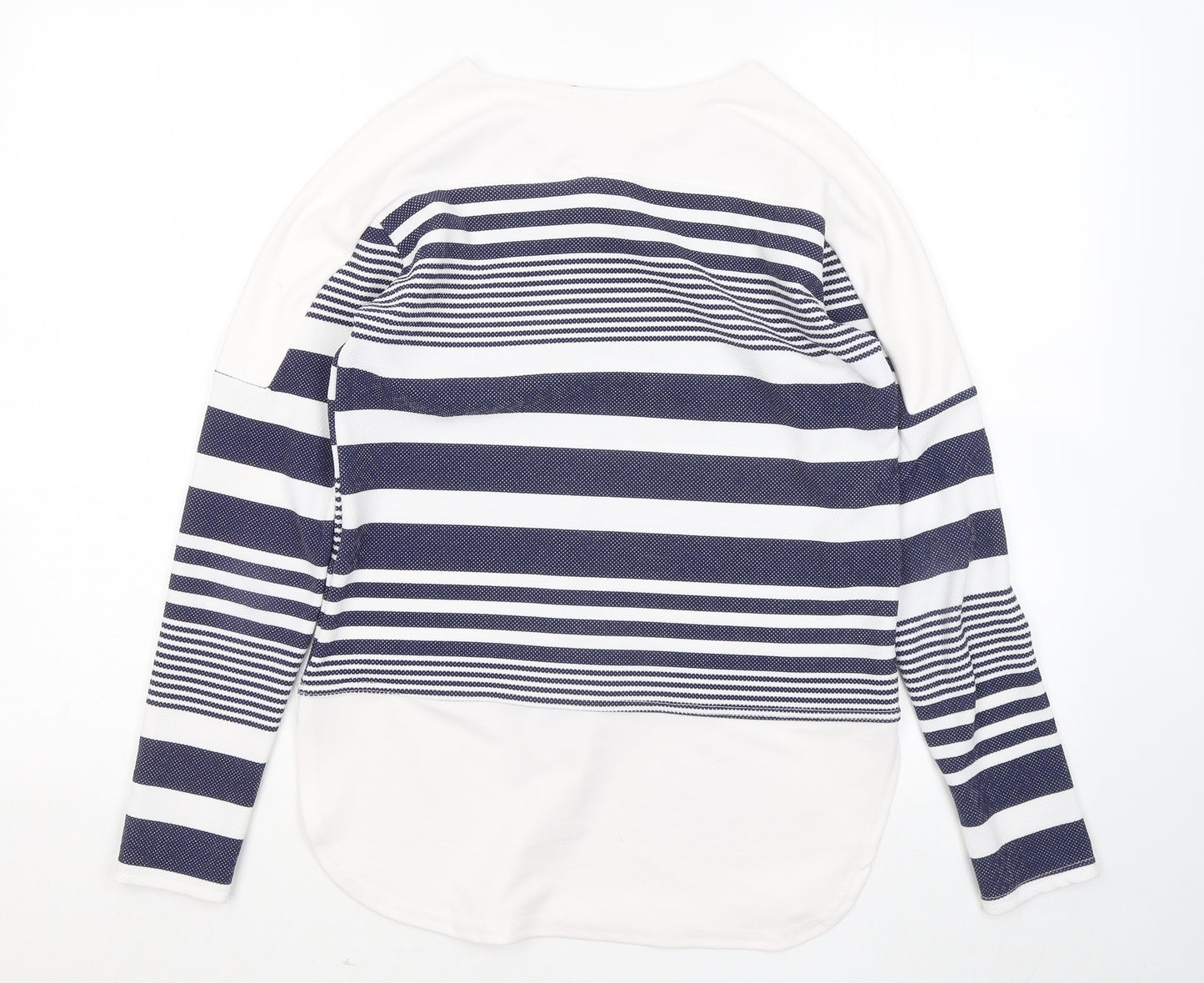 Missi London Womens Blue Round Neck Striped Polyester Pullover Jumper Size 10
