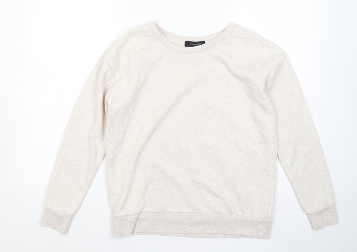 Atmosphere Womens Beige Round Neck Polyester Pullover Jumper Size 10