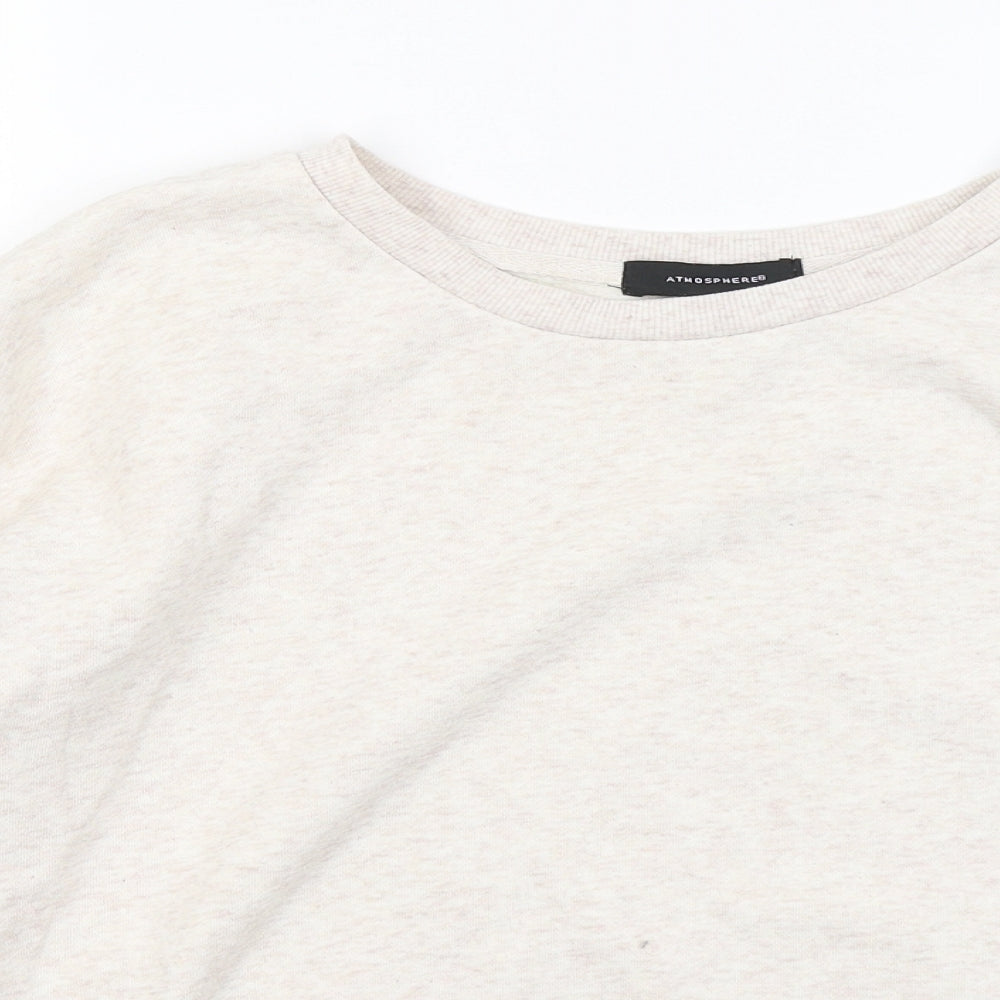 Atmosphere Womens Beige Round Neck Polyester Pullover Jumper Size 10
