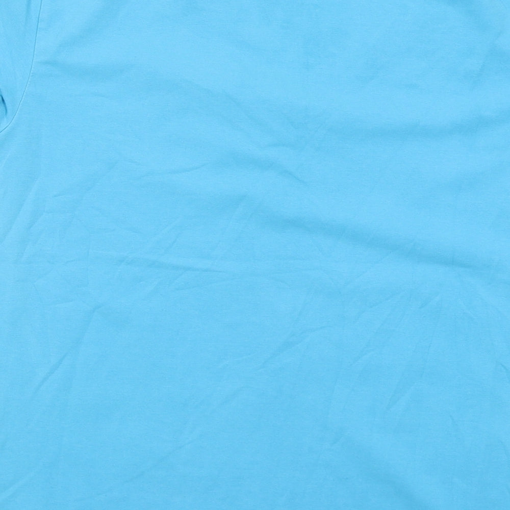 Essentials Womens Blue Cotton Basic T-Shirt Size 16 V-Neck