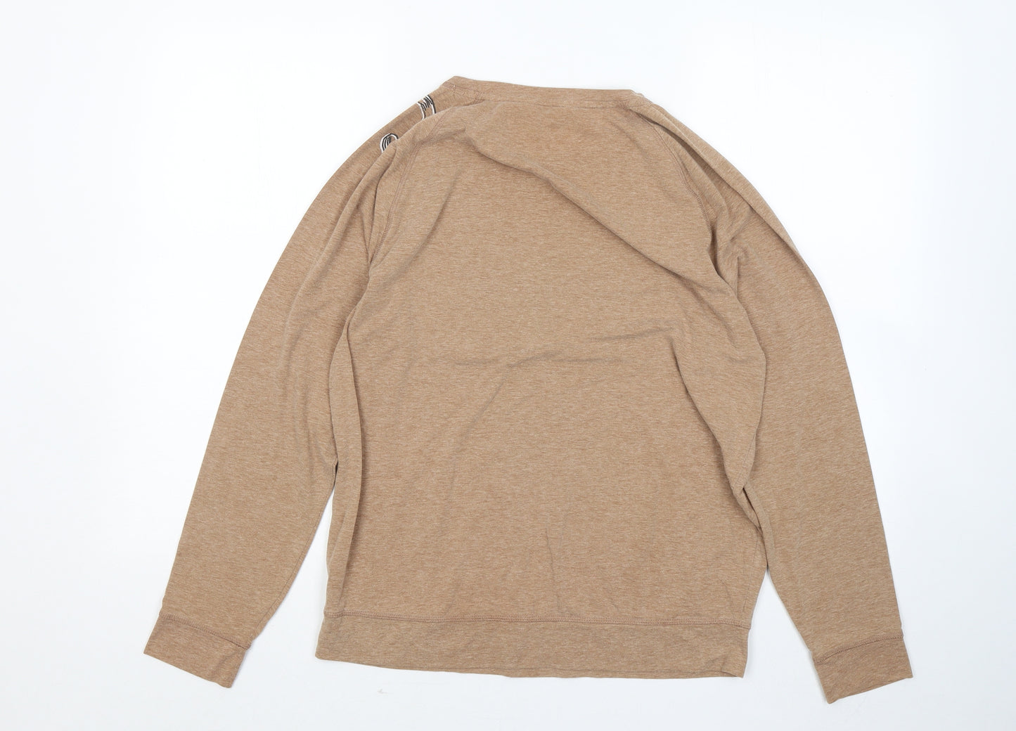 Marks and Spencer Womens Brown Round Neck Cotton Pullover Jumper Size 12 - Tiger