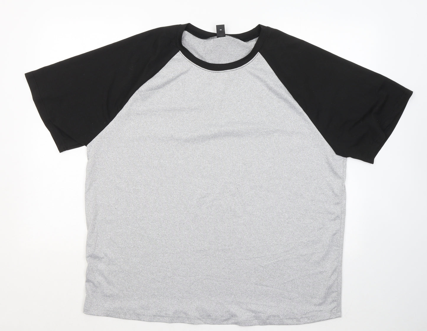 SheIn Womens Grey Polyester Basic T-Shirt Size L Round Neck