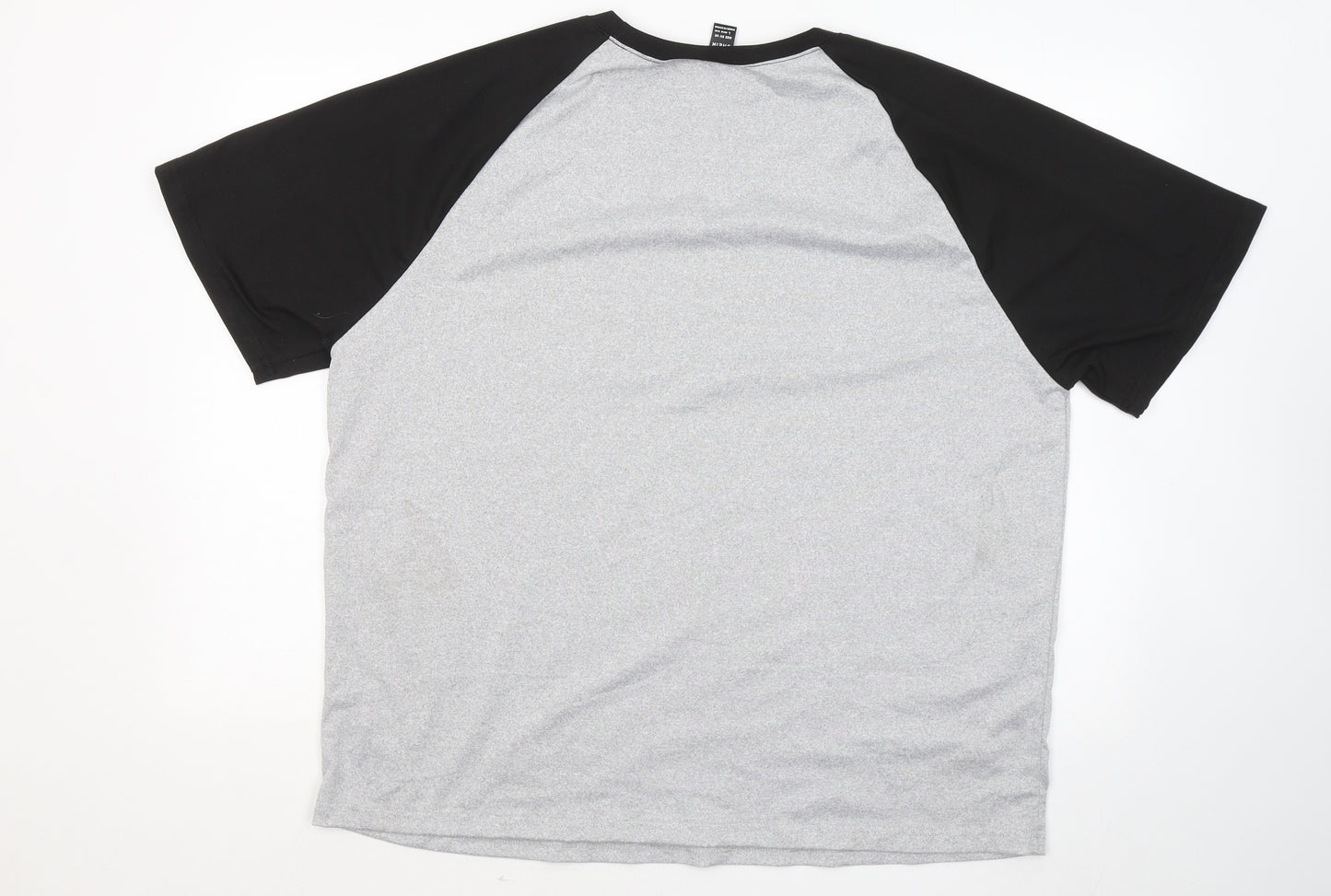 SheIn Womens Grey Polyester Basic T-Shirt Size L Round Neck