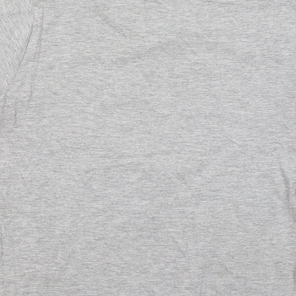 New Look Womens Grey Cotton Basic T-Shirt Size 10 Round Neck