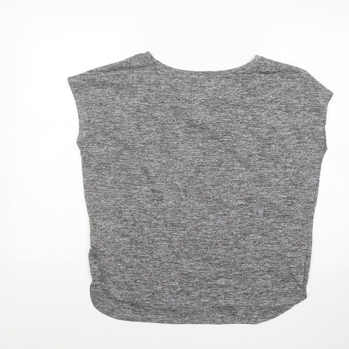Souluxe Womens Grey Polyester Basic T-Shirt Size S Round Neck