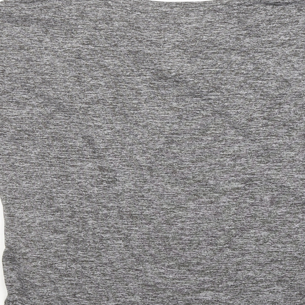 Souluxe Womens Grey Polyester Basic T-Shirt Size S Round Neck