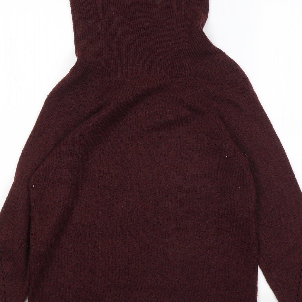Dorothy Perkins Womens Red Roll Neck Acrylic Pullover Jumper Size 8