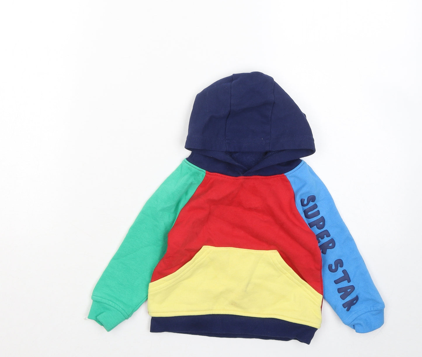 Dunnes Stores Boys Multicoloured Colourblock Cotton Pullover Jumper Size 12-18 Months