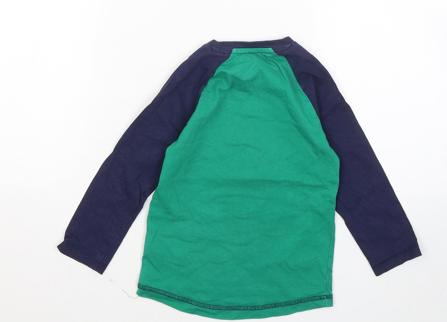 NEXT Boys Green Cotton Basic T-Shirt Size 2-3 Years Round Neck - Star