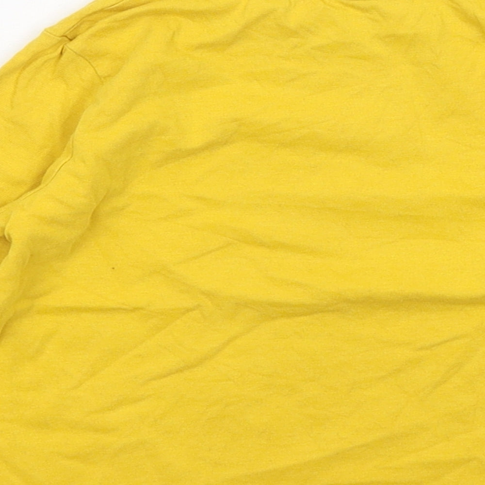 George Boys Yellow Cotton Basic T-Shirt Size 18-24 Months Round Neck - Dinosaur Roarsome