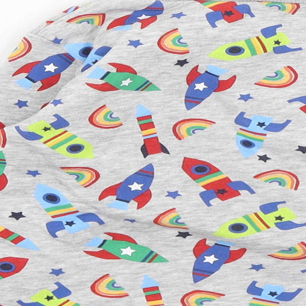 Dunnes Stores Boys Grey Geometric Cotton Pullover Sweatshirt Size 2-3 Years - Rocketship Rainbow
