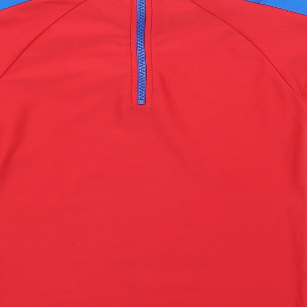 NEXT Boys Red Nylon Basic T-Shirt Size 5-6 Years Mock Neck - Lightening McQueen