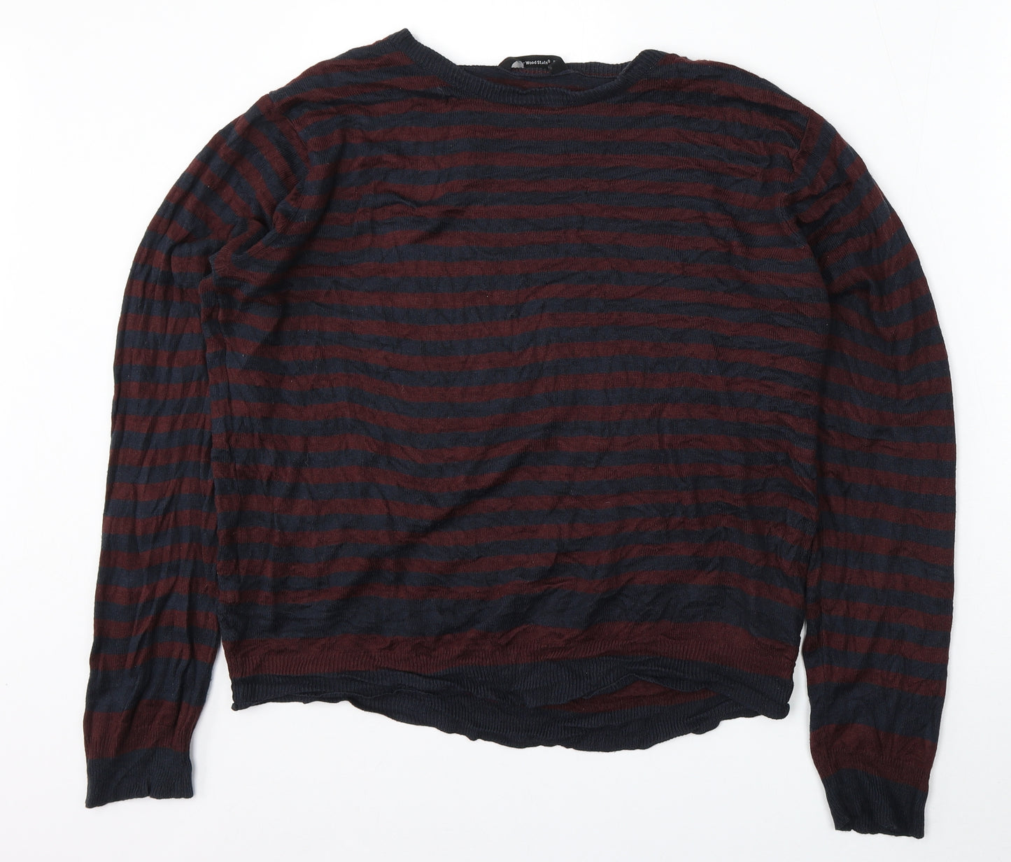 Cedar Wood State Womens Multicoloured Round Neck Striped Acrylic Pullover Jumper Size XL