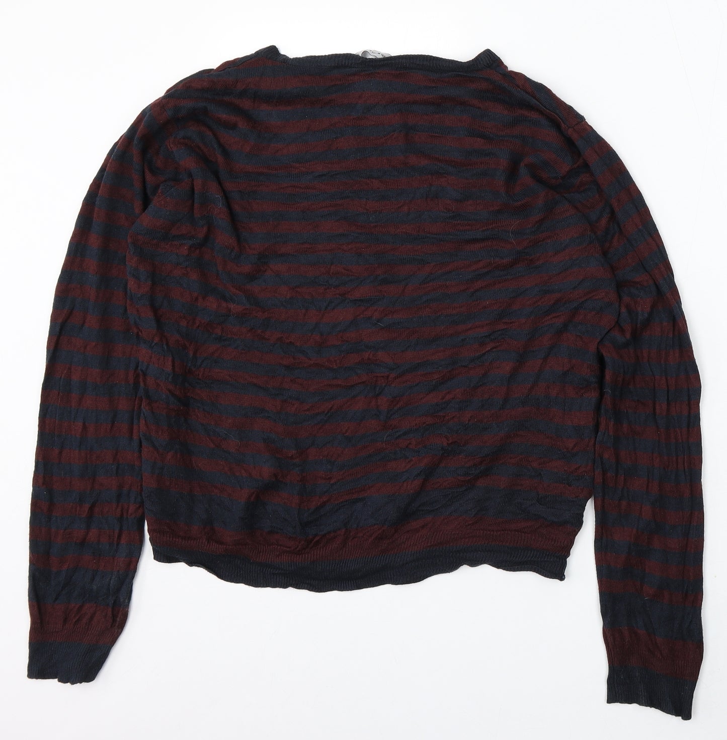 Cedar Wood State Womens Multicoloured Round Neck Striped Acrylic Pullover Jumper Size XL
