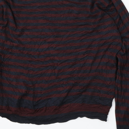 Cedar Wood State Womens Multicoloured Round Neck Striped Acrylic Pullover Jumper Size XL