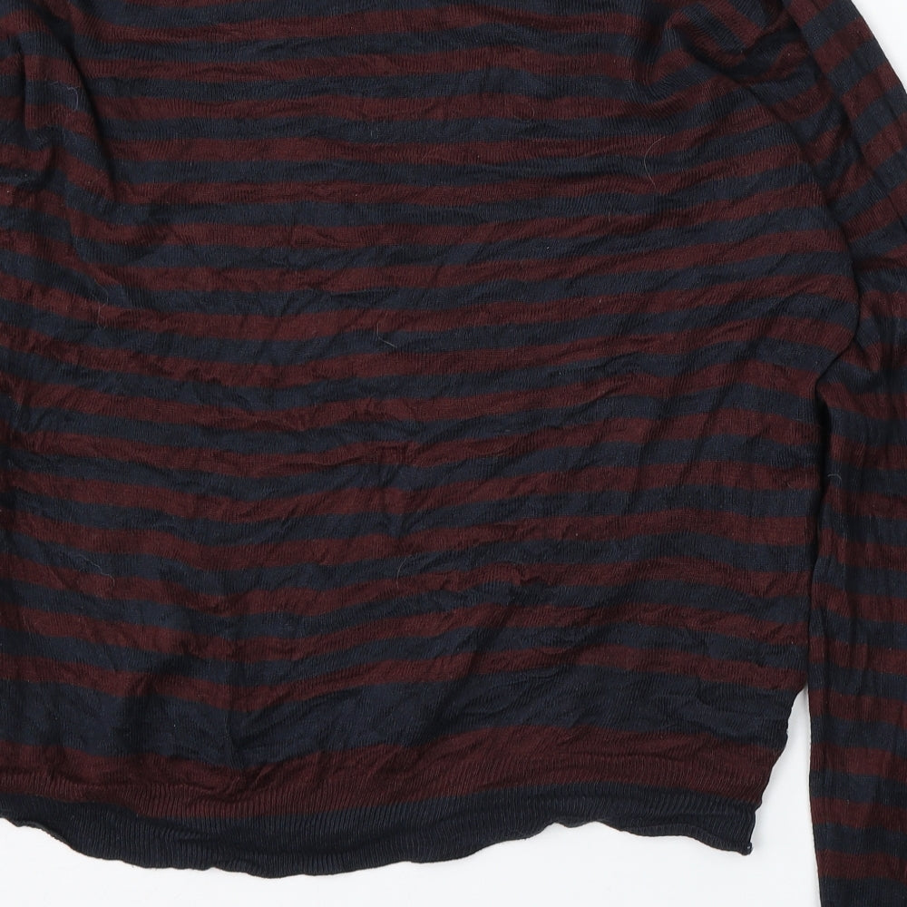 Cedar Wood State Womens Multicoloured Round Neck Striped Acrylic Pullover Jumper Size XL