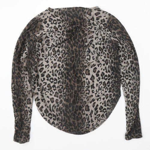 Laetitia Mem Womens Multicoloured Round Neck Animal Print Viscose Pullover Jumper Size L