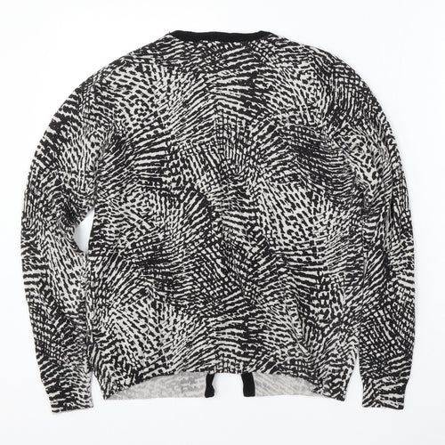 Marks and Spencer Womens Multicoloured Round Neck Geometric Viscose Cardigan Jumper Size 12