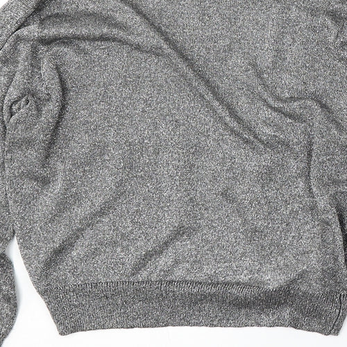 MNG Womens Silver V-Neck Viscose Cardigan Jumper Size S