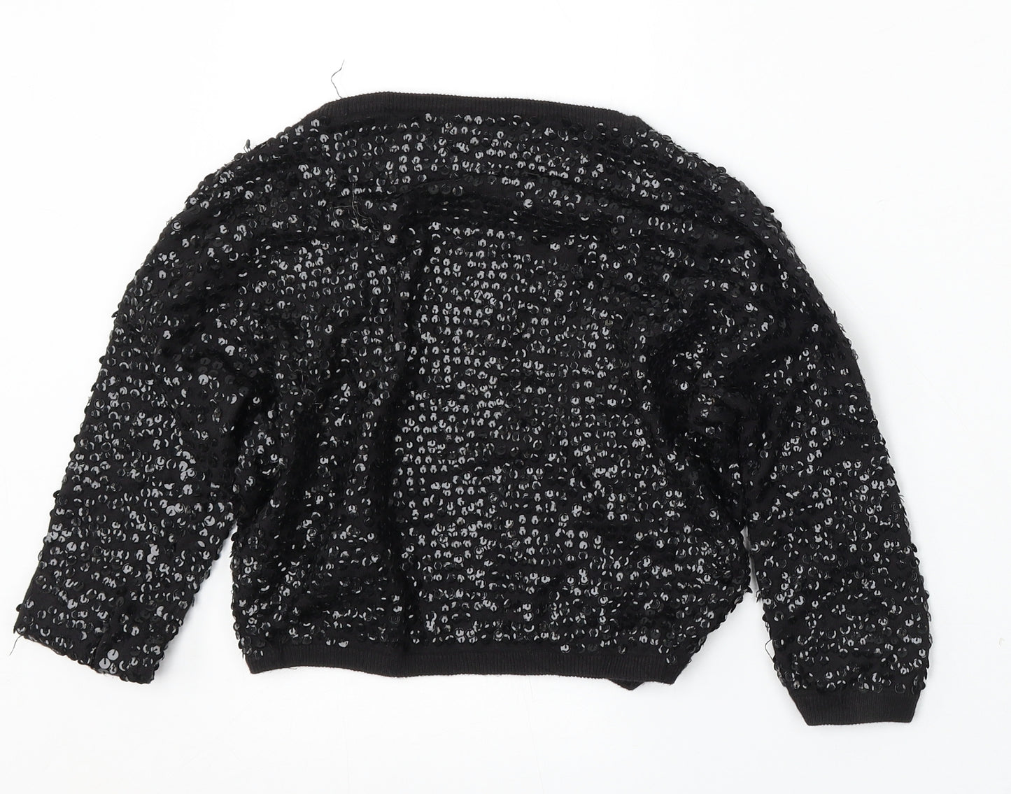 Bershka Womens Black V-Neck Cotton Cardigan Jumper Size M