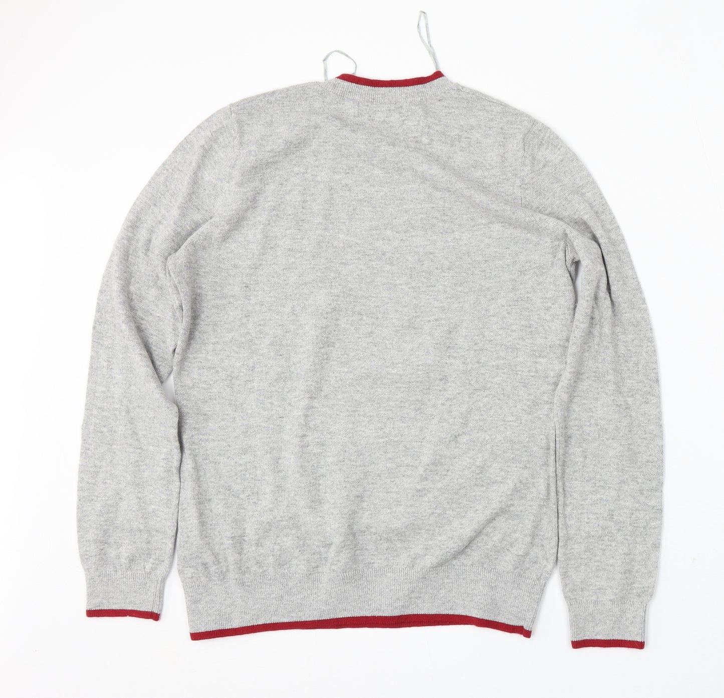 John Lewis Womens Grey Round Neck Nylon Pullover Jumper Size 12 - Christmas