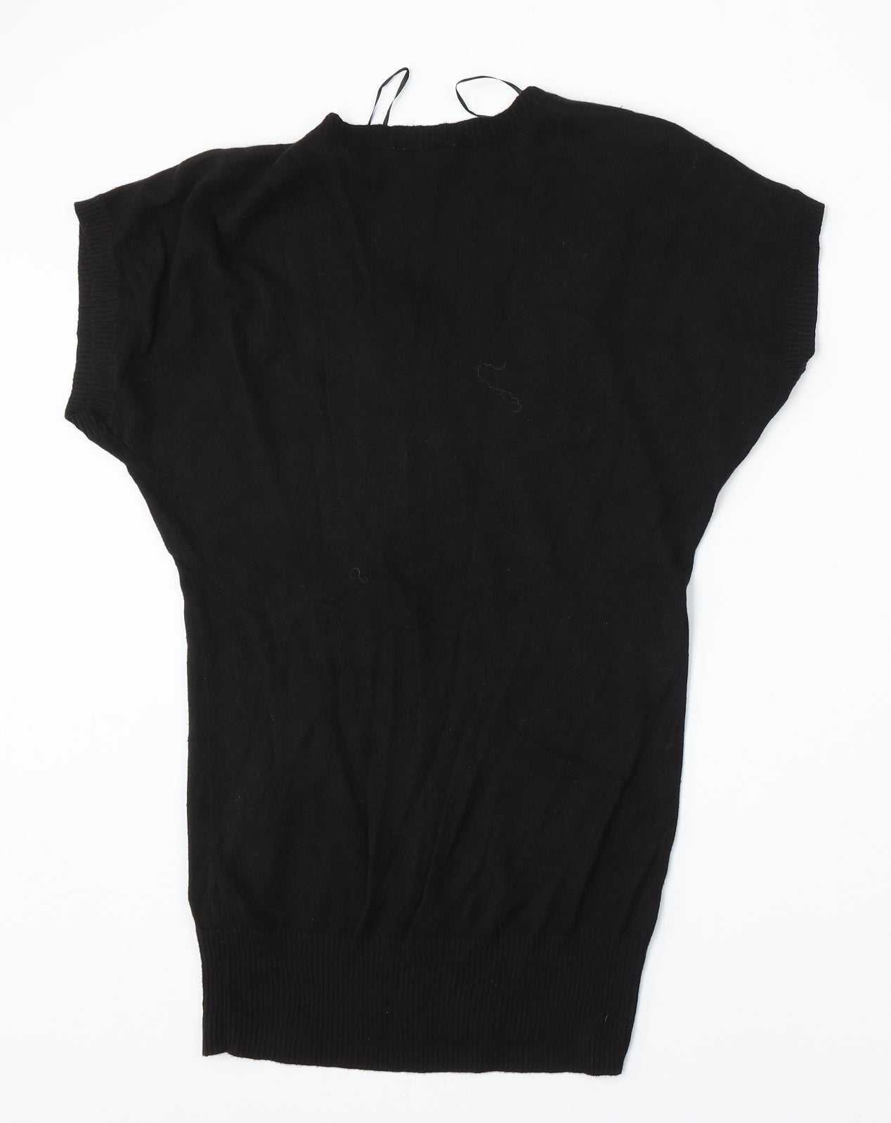 Mia Moda Womens Black Round Neck Viscose Pullover Jumper Size S