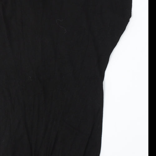 Mia Moda Womens Black Round Neck Viscose Pullover Jumper Size S