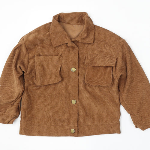 SheIn Girls Brown Jacket Size 7-8 Years Button