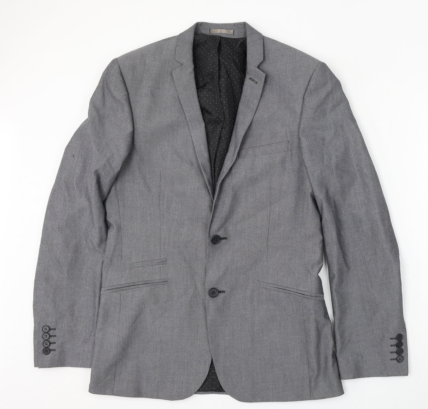 limehaus Mens Grey Polyester Jacket Suit Size 38