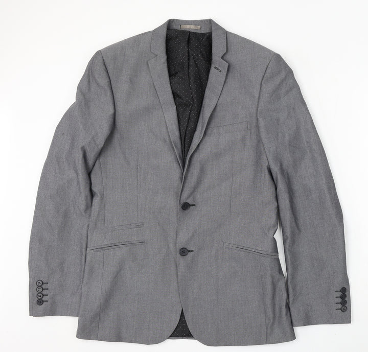 limehaus Mens Grey Polyester Jacket Suit Size 38