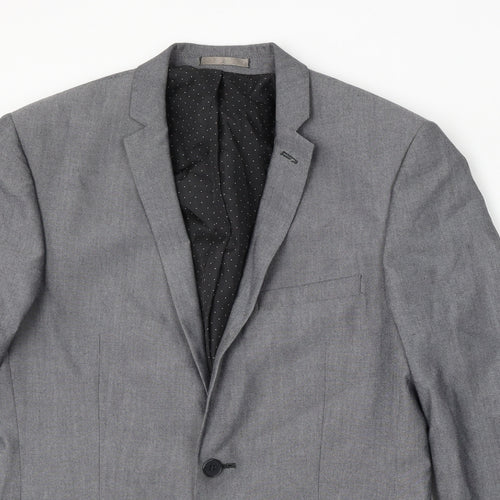 limehaus Mens Grey Polyester Jacket Suit Size 38