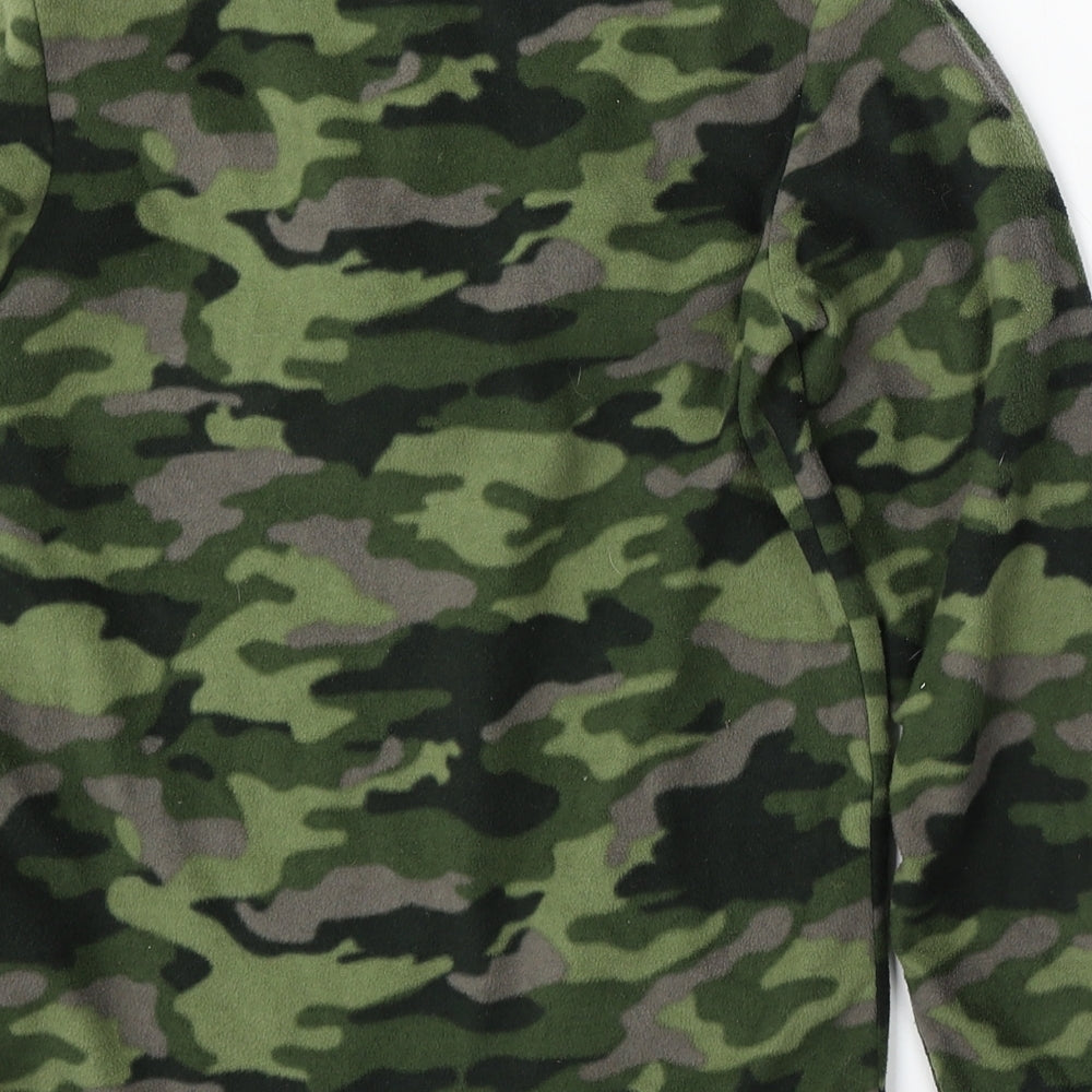Mountain Warehouse Boys Green Camouflage Polyester Pullover Sweatshirt Size 9-10 Years Zip