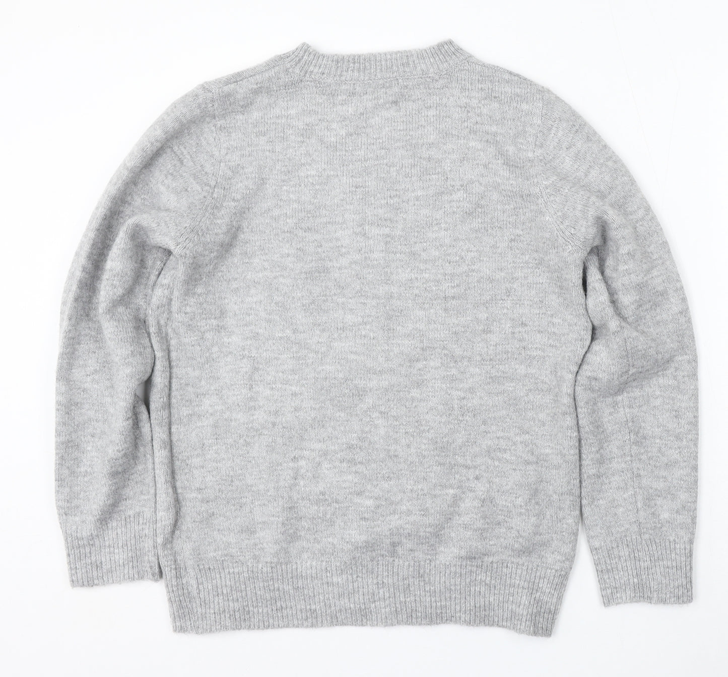 F&F Womens Grey Round Neck Acrylic Pullover Jumper Size 14