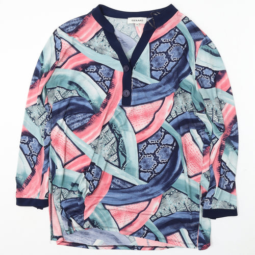 Gerard Womens Multicoloured V-Neck Geometric Polyester Cardigan Jumper Size 18