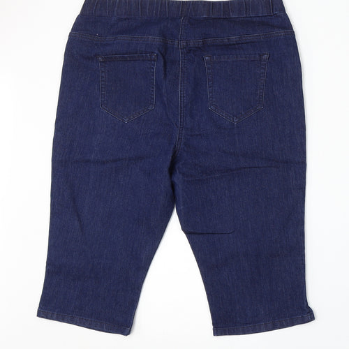 George Womens Blue Cotton Bermuda Shorts Size 16 L16 in Regular