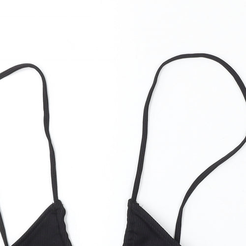 H&M Womens Black Polyester Basic Tank Size S V-Neck
