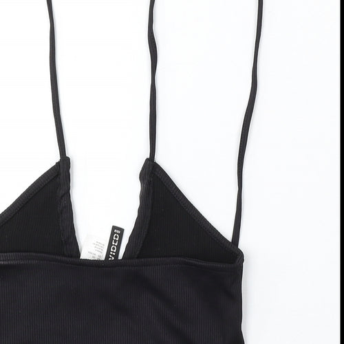 H&M Womens Black Polyester Basic Tank Size S V-Neck