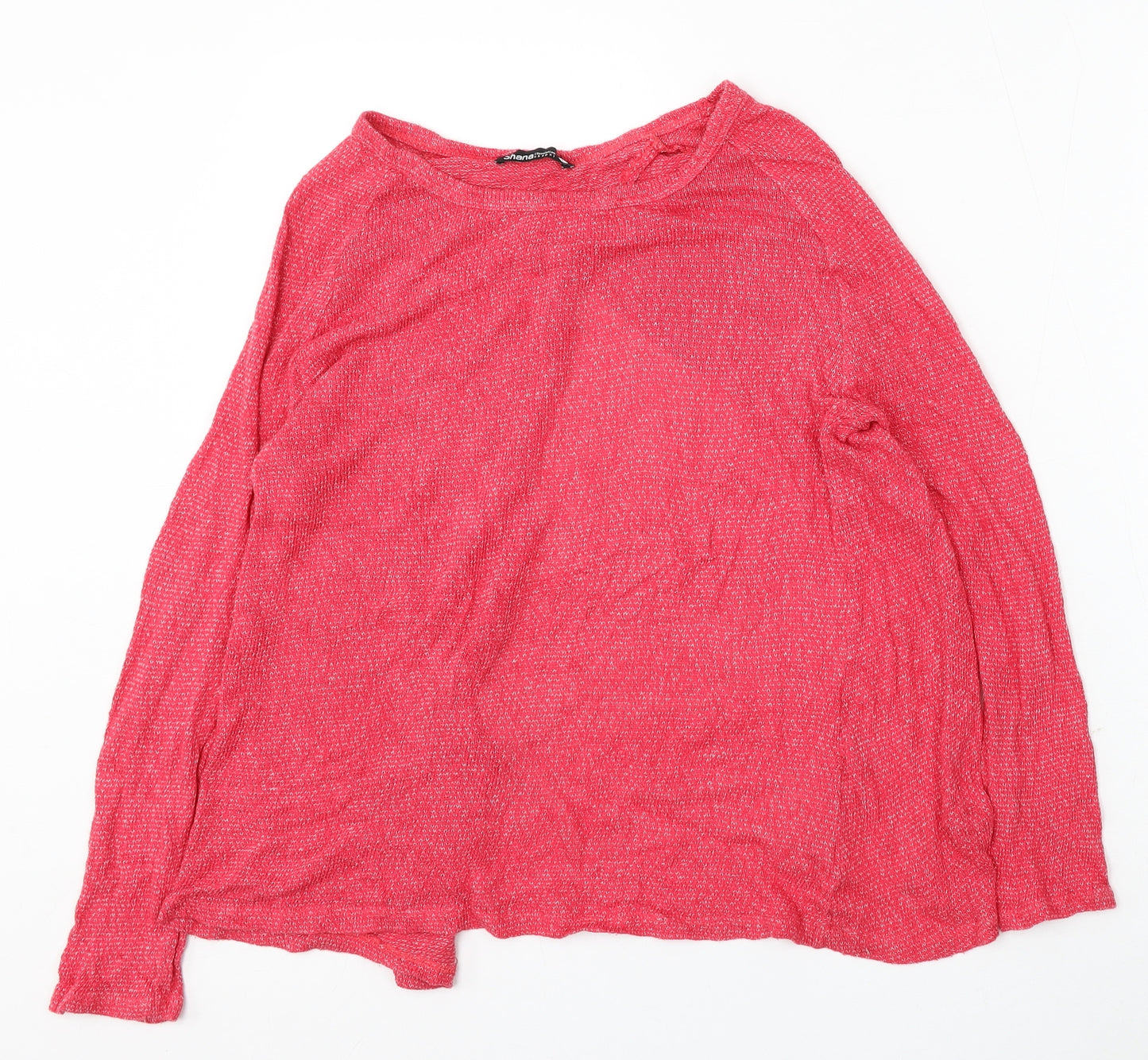 Shana Womens Red Round Neck Viscose Pullover Jumper Size L