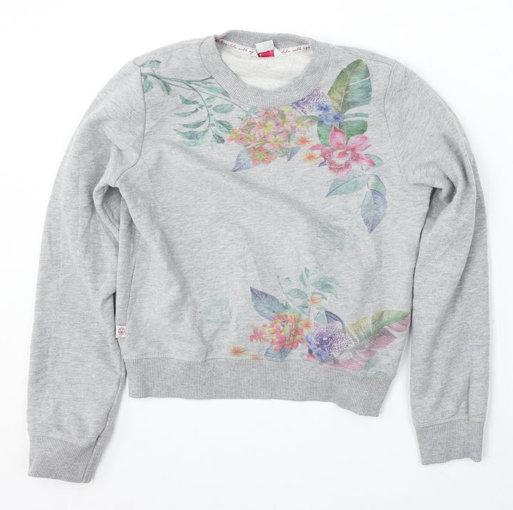 Accessorize Womens Grey Polyester Pullover Sweatshirt Size XS