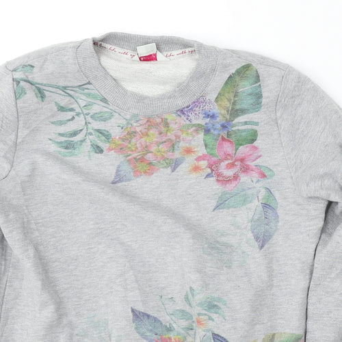 Accessorize Womens Grey Polyester Pullover Sweatshirt Size XS