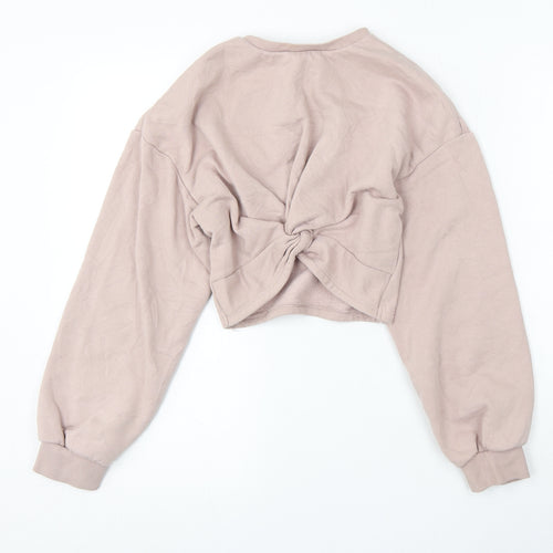 H&M Womens Pink Round Neck Cotton Pullover Jumper Size XS