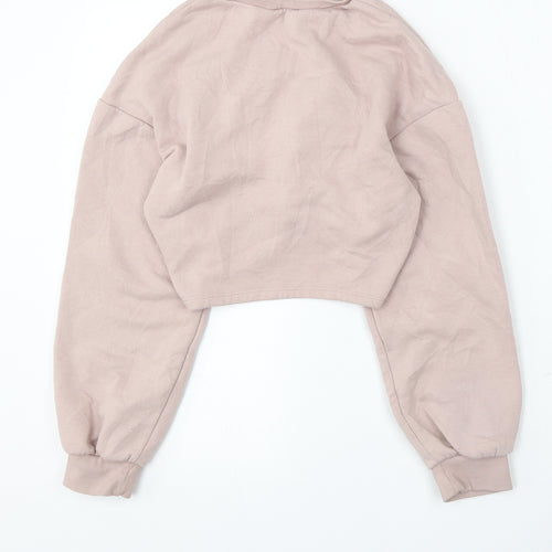 H&M Womens Pink Round Neck Cotton Pullover Jumper Size XS
