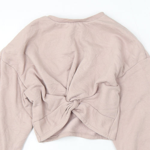 H&M Womens Pink Round Neck Cotton Pullover Jumper Size XS