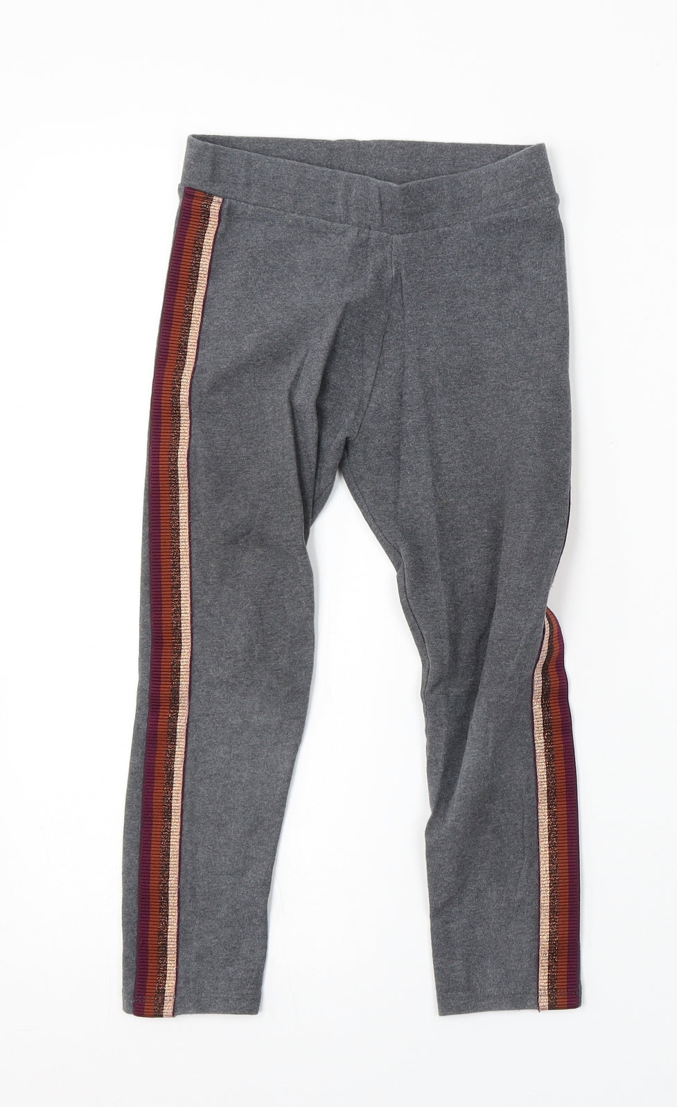 NEXT Girls Grey Cotton Jogger Trousers Size 7 Years Regular