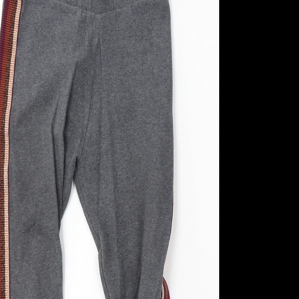 NEXT Girls Grey Cotton Jogger Trousers Size 7 Years Regular