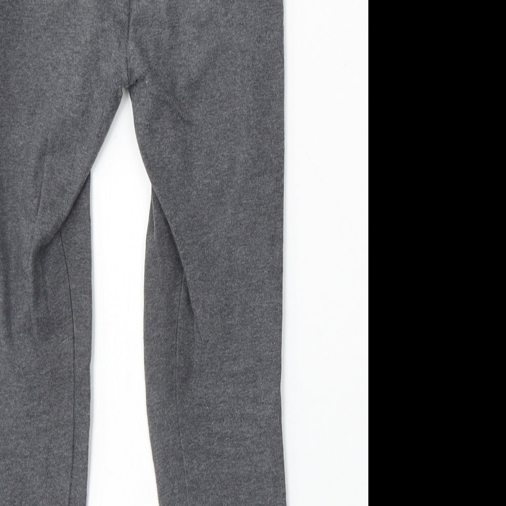 NEXT Girls Grey Cotton Jogger Trousers Size 7 Years Regular