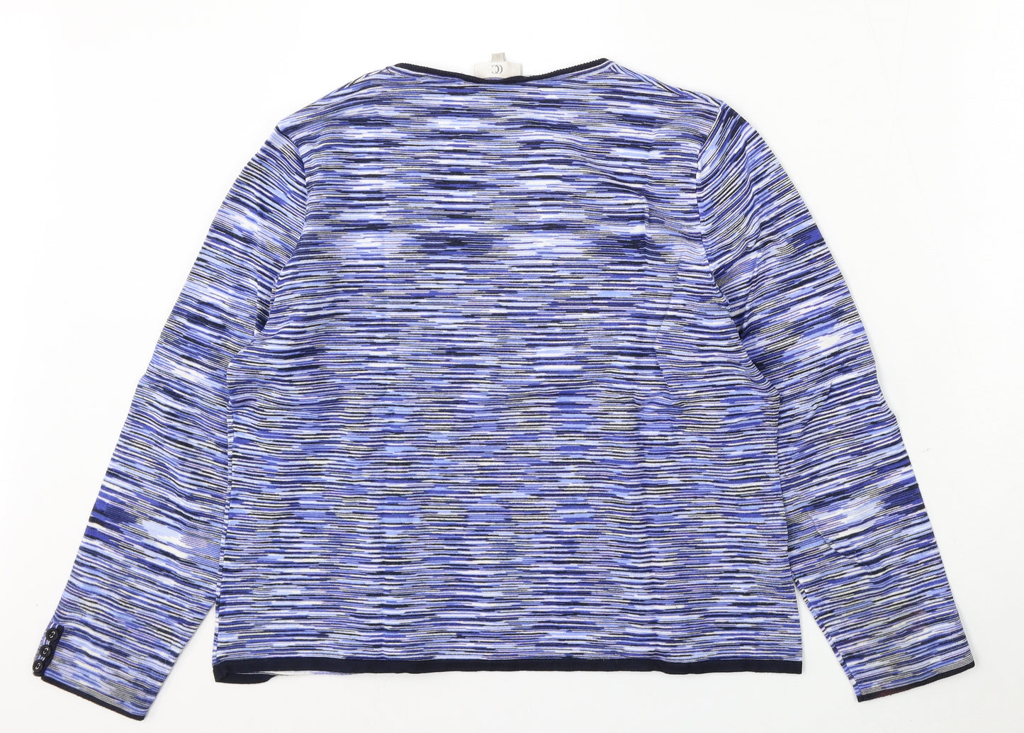 CC Womens Blue V-Neck Striped Viscose Pullover Jumper Size XL