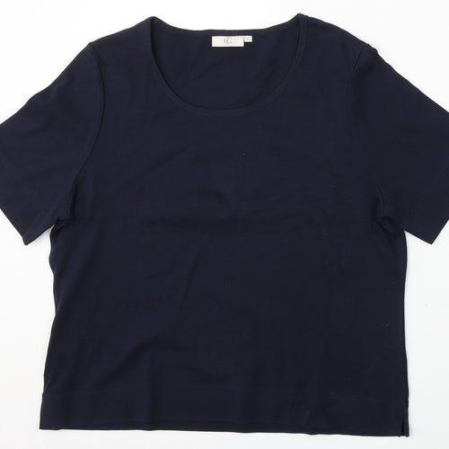 CC Womens Blue Cotton Basic T-Shirt Size XL Round Neck