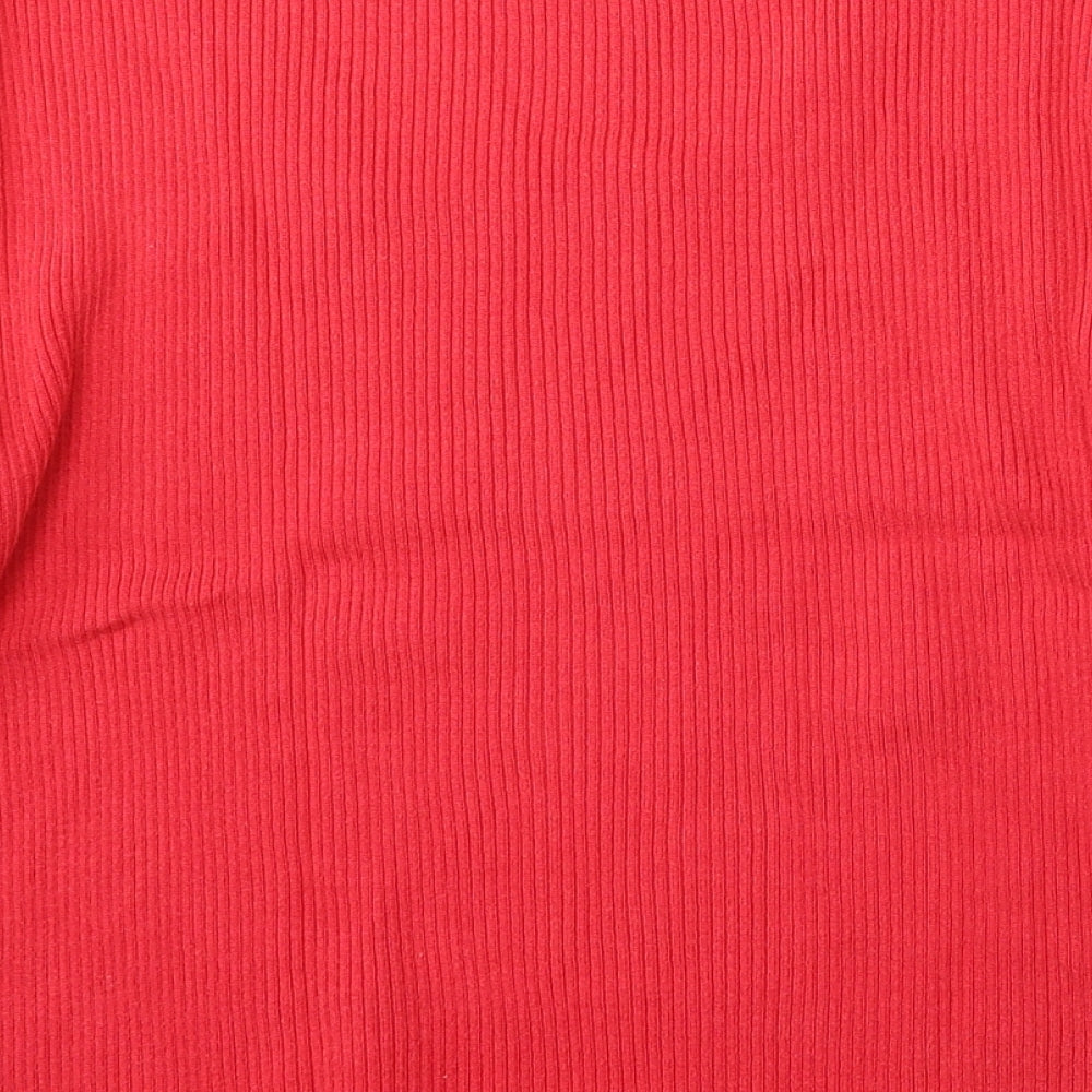 Triangle trend Womens Red Round Neck Cotton Pullover Jumper Size XL