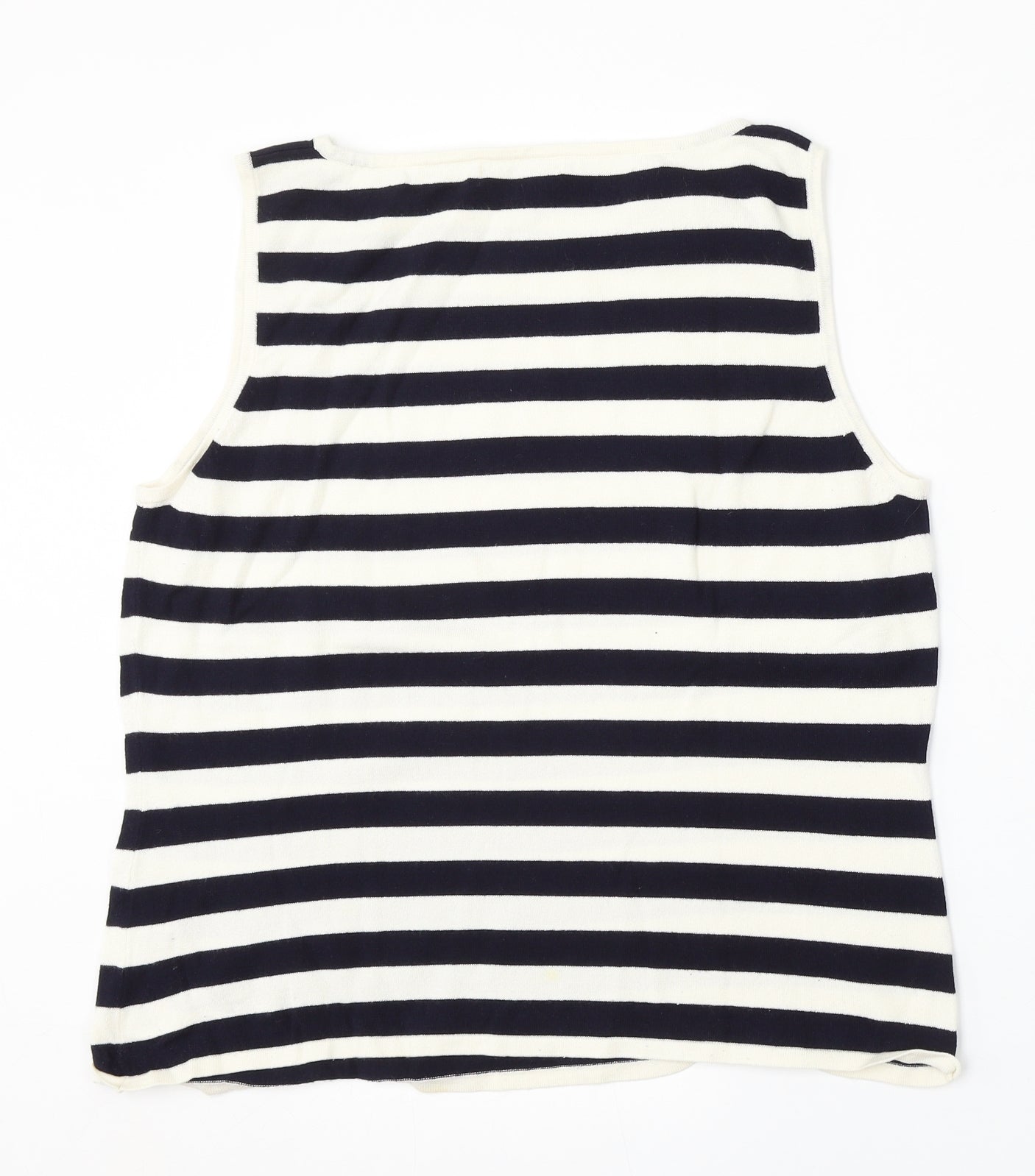 Marks and Spencer Womens Multicoloured Round Neck Striped Viscose Vest Jumper Size 20